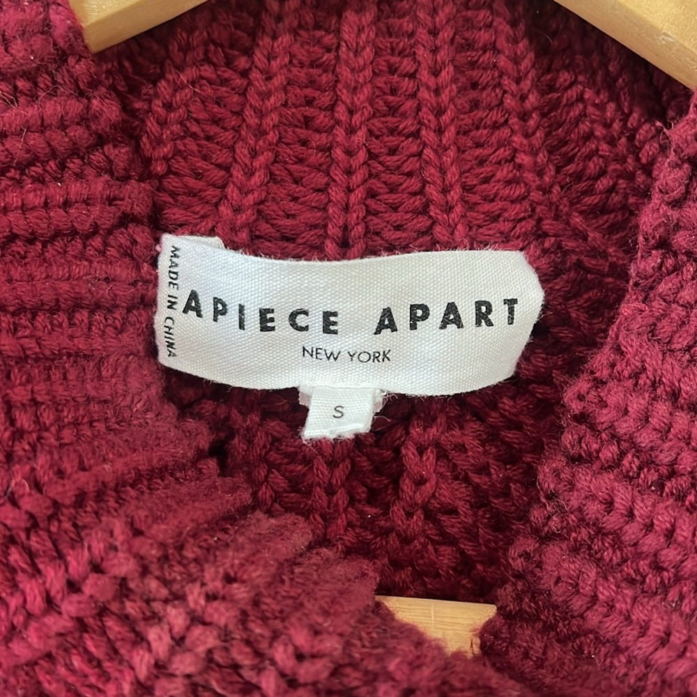 APIECE APART
MEREL FUNNEL NECK CROP SWEATER - BERRY - Picture 3 of 8